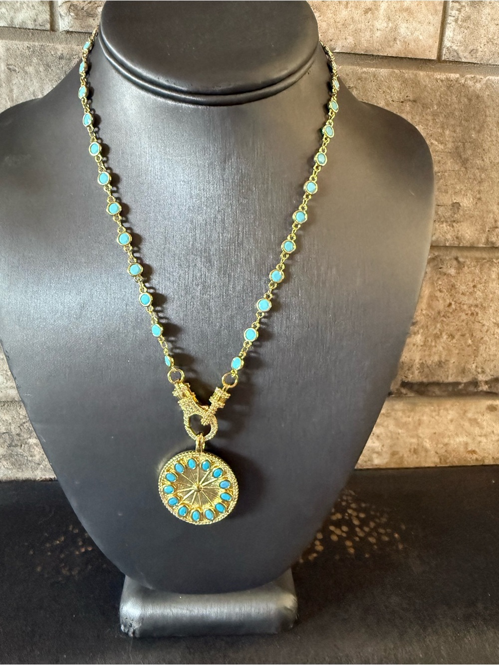 Freida Rothman Turquoise necklace and pendant